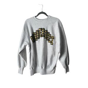 Vintage Vanderblit University Sweatshirt Adult XL Plaid Applique Letters Gray